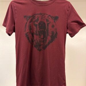 Goodfellow & Co Men's Burgundy Bear Graphic Tee
